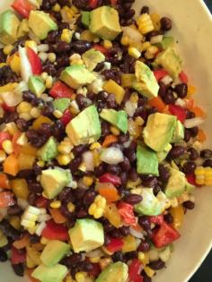 
                    
                        This Southwestern Black Bean and Corn Salad made with bell peppers and avocado and a light lime dressing is super popular and addictive. from Katie Workman.themom100... #veggiecrack
                    
                