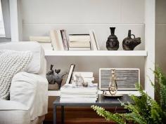 
                    
                        Marshall speaker. A calm Swedish space high up in the rooftop. Stadshem. My Scandianvian Home.
                    
                