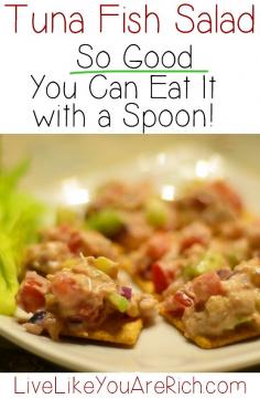 The Best Tuna Salad Recipe Ingredients: 2 Cans BumbleBee Tuna. BumbleBee tuna is the best and non-fishy-tasting-ist (not a word I know) brand… 1 Roma Tomato diced 2 medium sized or 1 large Dill Pickle- I use the zesty kind that ads a tiny bit more to the salad but regular is fine too 2 stalks of celery diced 1/2 Cup onion minced (I prefer red) 1 teaspoon lemon juice 1/2 Cup Mayo 1/4 teaspoon pepper 1/4 teaspoon salt 1/2 teaspoon garlic powder