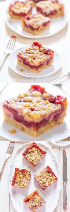 Strawberry Lemonade Bars - Imagine crossing lemon bars with a strawberry pie. These easy bars taste like strawberry lemonade!