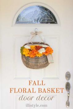 Fall Floral Basket Door Decoration