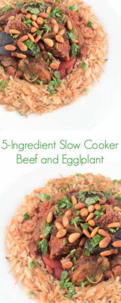 5-Ingredient Slow Cooker Beef and Eggplant Recipe - The Lemon Bowl