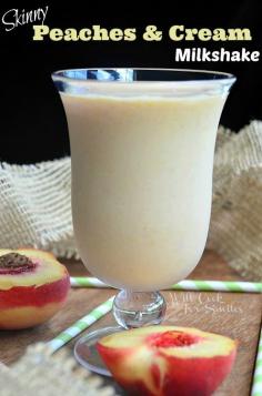With just 4 ingredients, this Peaches and Cream Milkshake is the perfect  drink recipe to make for your parties! Try it out! It's delicious.