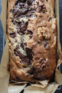 Banana Walnut Chocolate Cake