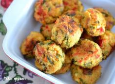 feta,quinona and red pepper spinach balls