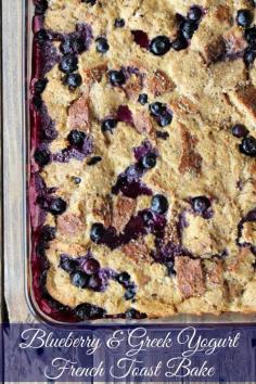 
                    
                        Make-ahead Blueberry and Greek Yogurt French Toast Bake 195 calories and 195 calories and 5 weight watchers points plus
                    
                