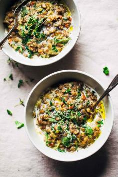 Creamy lentils sub vegetarian broth