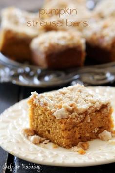 Pumpkin Streusel Bars #pumpkin #dessert #fall #fastfixin
