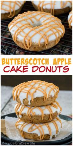
                        
                            These easy cake donuts are full of apple and butterscotch. Definitely a must make for fall!
                        
                    