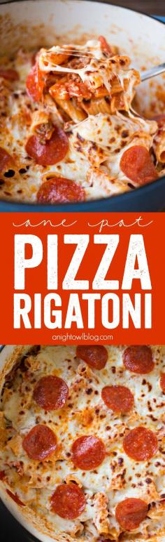 
                        
                            This One Pot Pizza Rigatoni is a breeze to make and a delicious family favorite!
                        
                    