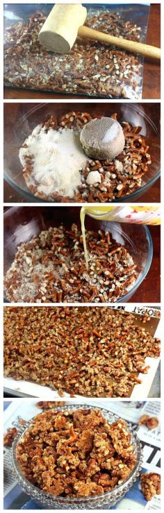 Malted Pretzel Crunch. Looks like a great base for a chocolate peanut butter pie