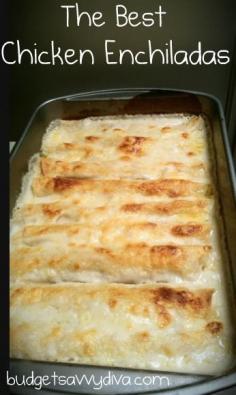 The Best Chicken Enchiladas 	  4.7 from 11 reviews  	  Print  Recipe type: Entree  Prep time: 5 mins  Cook time: 35 mins  Total time: 40 mins  Serves: 10  Simply the Best Enchiladas  Ingredients        2 cups cooked, shredded chicken      2 cups shredded Monterey Jack cheese      3 Tbsp. butter      2 Tbsp. Corn Starch      2 cups chicken broth      1 Clove of Minced Garlic      1/2 Teaspoon of Salt and Pepper      1 cup sour cream      1 teaspoon Onion Powder      1 teaspoon Garlic Powder