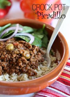 Crock Pot Picadillo Recipe- delicious & super easy in the crockpot.