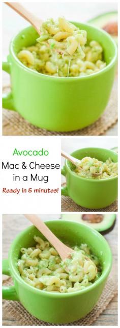 Avocado Macaroni and Cheese in a Mug -YEPPPPPPPPPPP