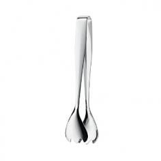 The Bistro collection of serving pieces and utensils is crafted from 18/10 stainless steel with a high-polish finish. The design blends slender necks with flared handles and faceted tips.