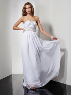 Sheath/Column Chiffon Strapless Sweetheart Floor-Length Dress