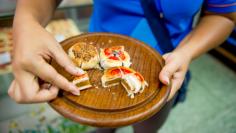 traditional cakes divided in quarters in Thailand
