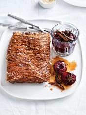 crispy pork belly with spiced plum sauce