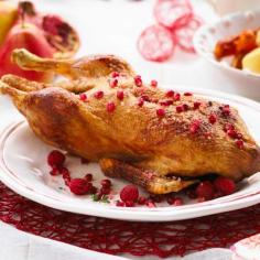 Festive Duck with Raspberry and Thyme served with Pomegranate Sauce Recipe