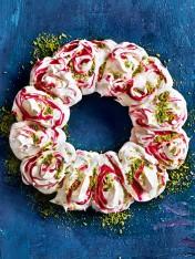 raspberry swirl pavlova wreath