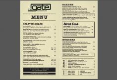 Sports & Beer Garden Bar Menu |Bar Menus | Pub Meals |The Gate