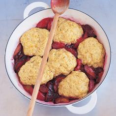 Sauteed Plums with Citrus Dumplings