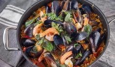One Pot Prawn, Mussel and Chorizo Risoni